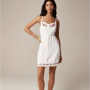 J. Crew White Mini Dress with Floral Embroidery size 0